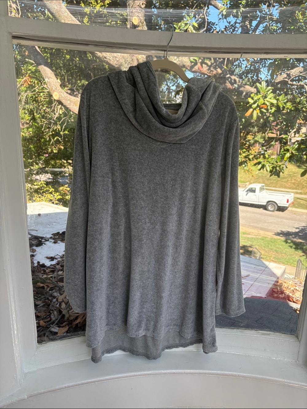 J. Jill Heather Gray Hooded Tunic Sweater-XL